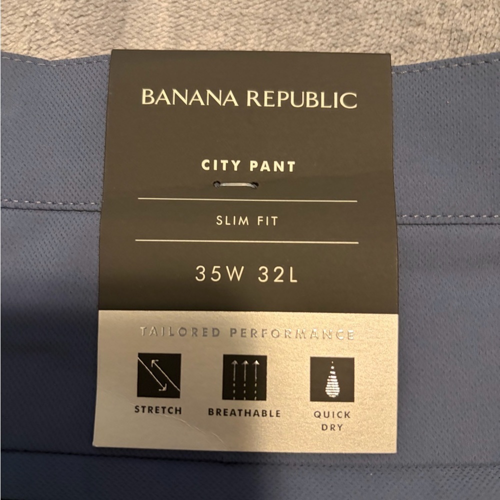 Banana Republic Men's Slate Blue Slim Fit City Pants NWT - Picture 3 of 3